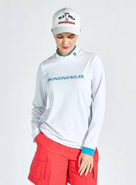 日本MUNSINGWEAR万星威高尔夫女装25春夏半高领场袖T恤MG5SLS51L