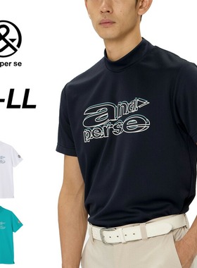 日本and per se高尔夫男装26春夏弹性速干半高领短袖T恤AMS9546V3