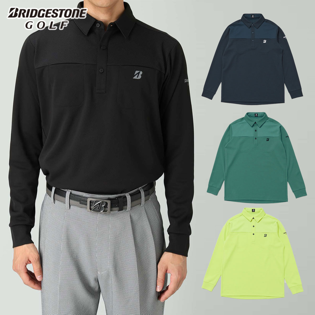 BRIDGESTONE高尔夫长袖POLO衫T恤