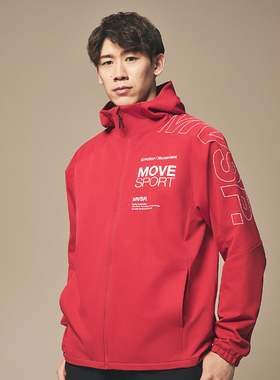 日本movesport石川祐希25秋季弹性连帽拉链夹克外套男黑ST5FJK22M