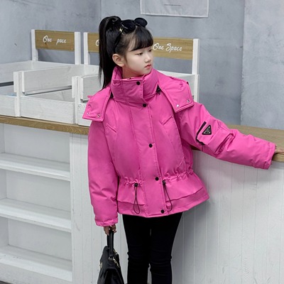商场同款女童短款收腰羽绒服外套