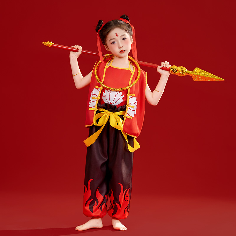 儿童哪吒同款衣服国风六一演出服