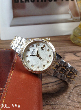 Poscer/宝时捷女表 正品机械手表全自动P.6600L.VVG日历钢带6600