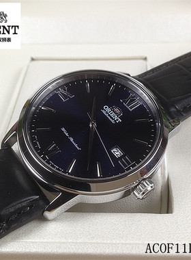 日本Orient/东方双狮 自动机械男表真皮可手动上弦日历ACOF11L10B