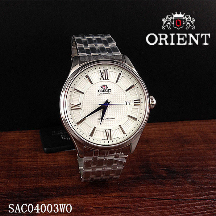 ORIENT东方双狮手表 正品防水自动机械表 男表钢带日本SAC04003WO