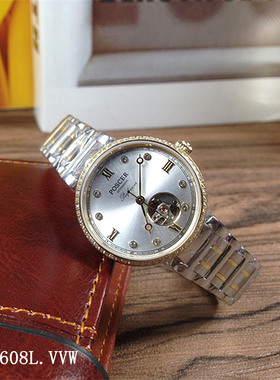 Poscer/宝时捷手表 正品全自动镂空机械女表P.6608L.VVW带钻6608
