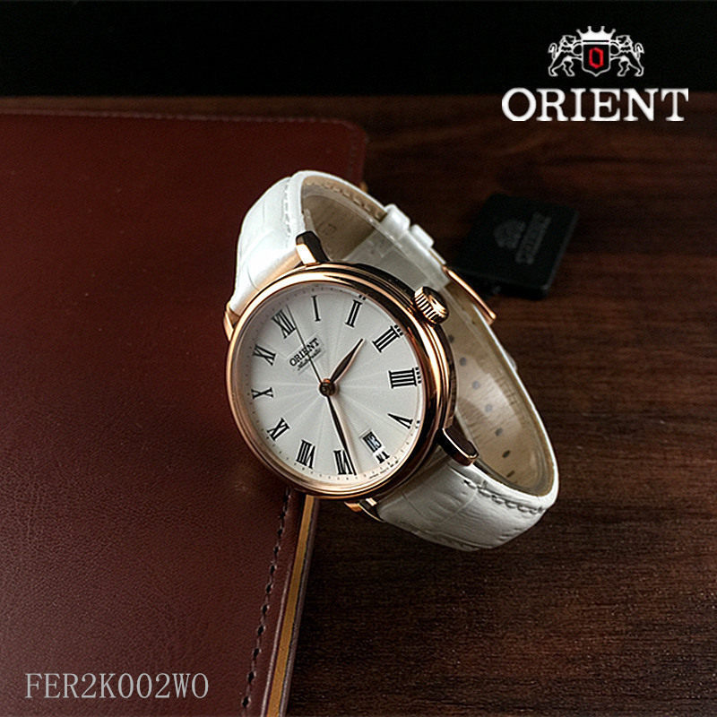 日本Orient/东方双狮手表 正品全自动机械表女表皮带FER2K002WO