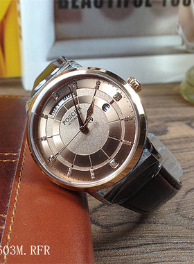Poscer/宝时捷手表正品机械男表皮带自动P.6603M.RFR日历咖啡6603