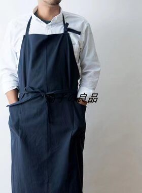 围裙棉麻防污日本手工日系纯色