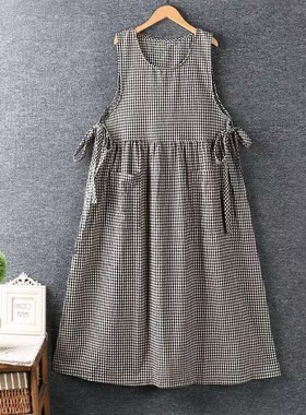 外贸日式韩版棉麻围裙前后两片开衩绑带文艺烘焙花店美术美甲围兜