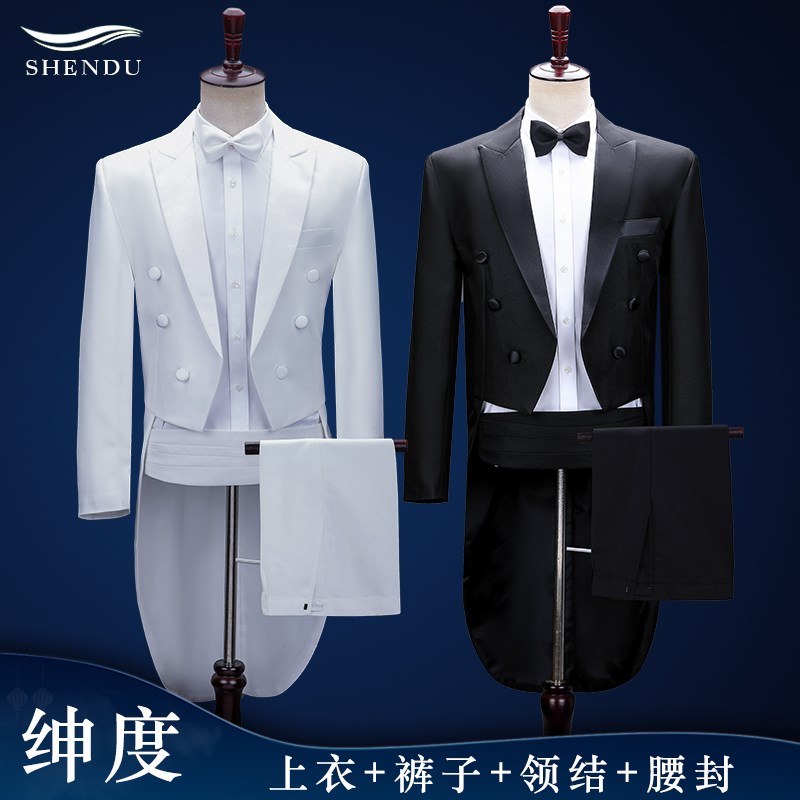 新选男士燕尾服套装司仪礼服男声乐表H演歌手主持人指挥服装合唱