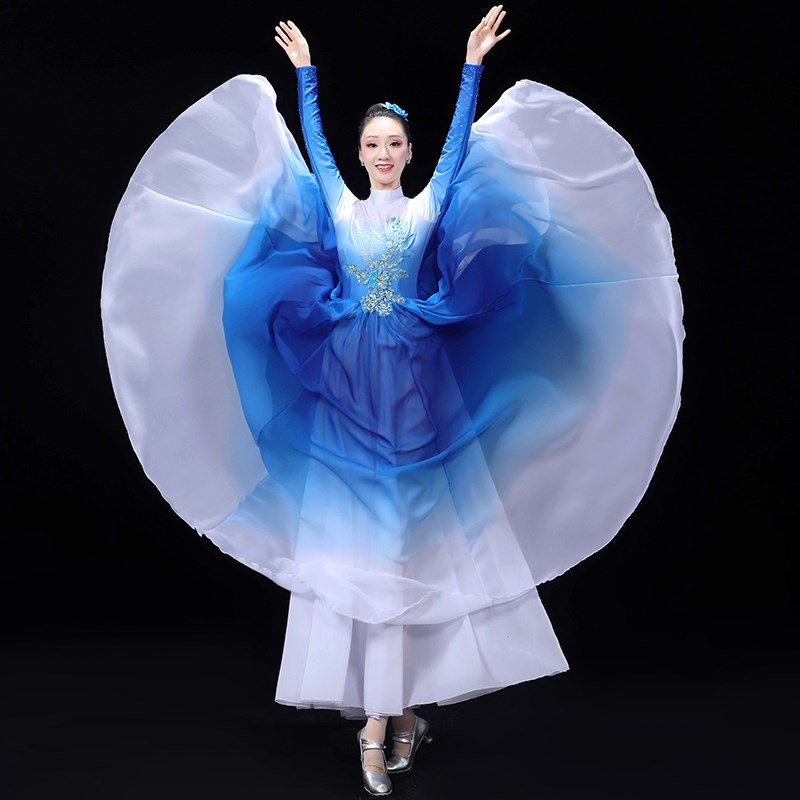 新选大气开场舞大摆裙p演出服女成人新款绽放舞蹈服装现代歌伴舞