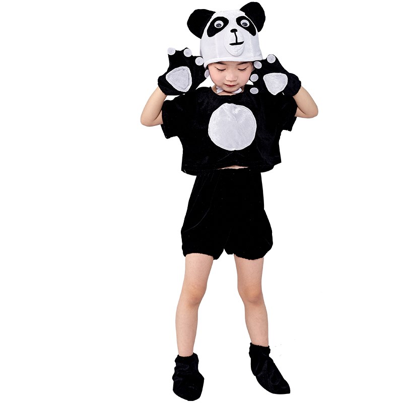 新品熊猫六一儿童节幼儿园舞蹈演出服卡通大熊猫亲V子服可爱小熊图片