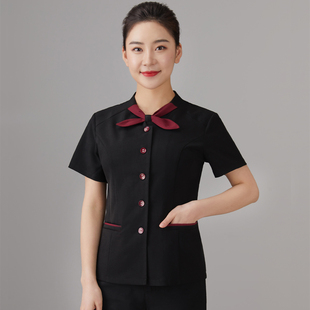 精选高端酒店会所保洁工作服短袖宾馆G客房PA饭店餐厅服务员夏季