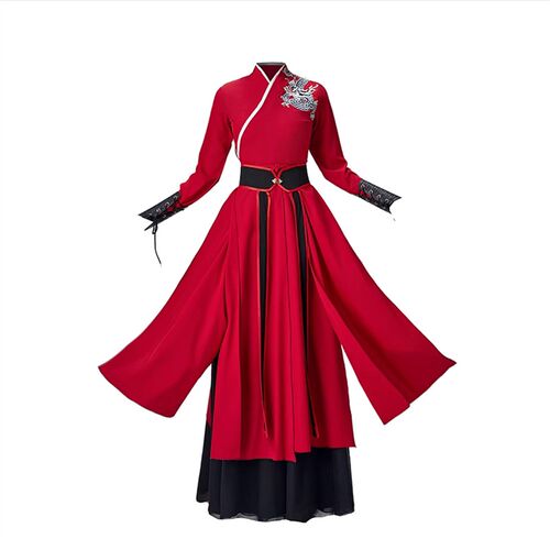 精选雪龙吟e舞蹈演出服打鼓新款女花木兰服装扇子舞古典舞象王行