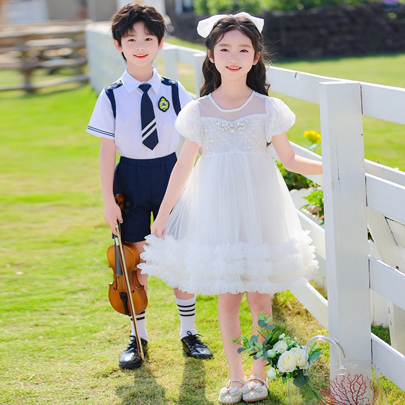 新选六一儿童节演出服幼儿园舞蹈C蓬蓬公主裙男女童大合唱朗诵表