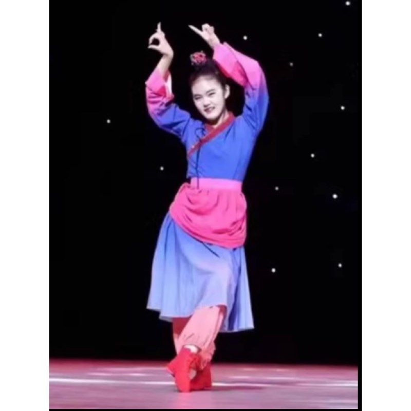 新选小荷风采再现花木兰舞蹈演A出服古装戏曲元旦女童表演服装女