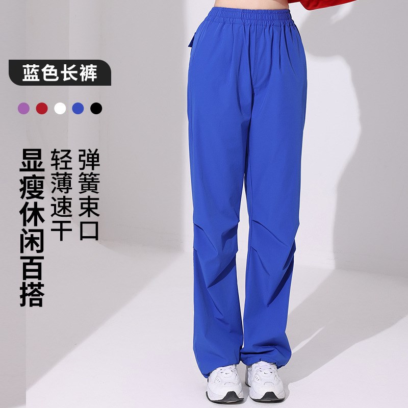 新选广场舞跳舞裤子长裤女春夏工装裤舞蹈阔腿R裤大码中老年杨丽