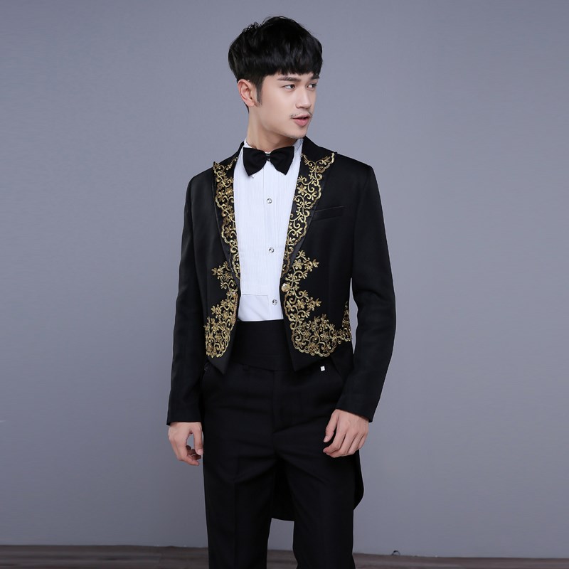 新选男装礼服燕尾服魔术表演服大E合唱演出服服伴郎礼服舞蹈服