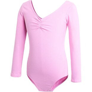 新品舞蹈服儿童女l黑色长袖少儿形体服短袖连体衣艺术体操服女童