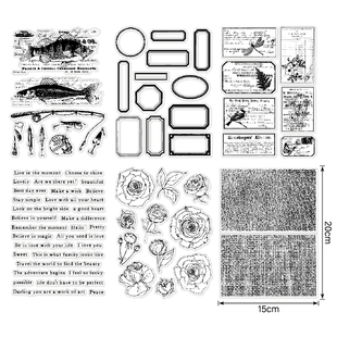 复古基本背景 透明印章 scrapbook 相册卡片手帐橡皮章成品章图章