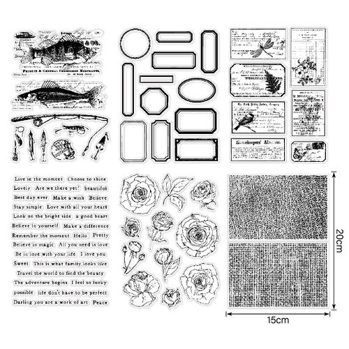 复古基本背景 透明印章 scrapbook 相册卡片手帐橡皮章成品章图章