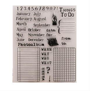 scrapbook DIY相册卡片手帐橡皮章成品章 透明印章月份TO DO LIST