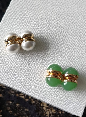 复古免打孔双面圆珠珠磁吸耳夹