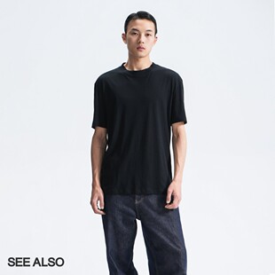 SEE 超薄0.01 二代95克超精纺长绒棉虾线基础款 面膜T恤 ALSO