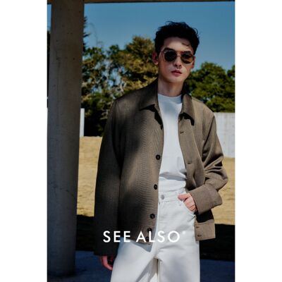 精纺绵羊毛老钱春夏单排扣衬衫