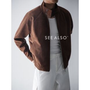 复古麂皮绒G9哈林顿老钱新贵廓形夹克外套 黑标旗舰 SEE ALSO