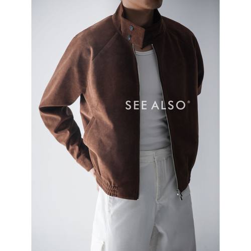 SEE ALSO『黑标旗舰』复古麂皮绒G9哈林顿老钱新贵廓形夹克外套