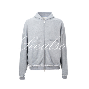 boxy廓形短宽拉链水洗磨破秋冬款 巴味卫衣 LD4287 ALSO SEE