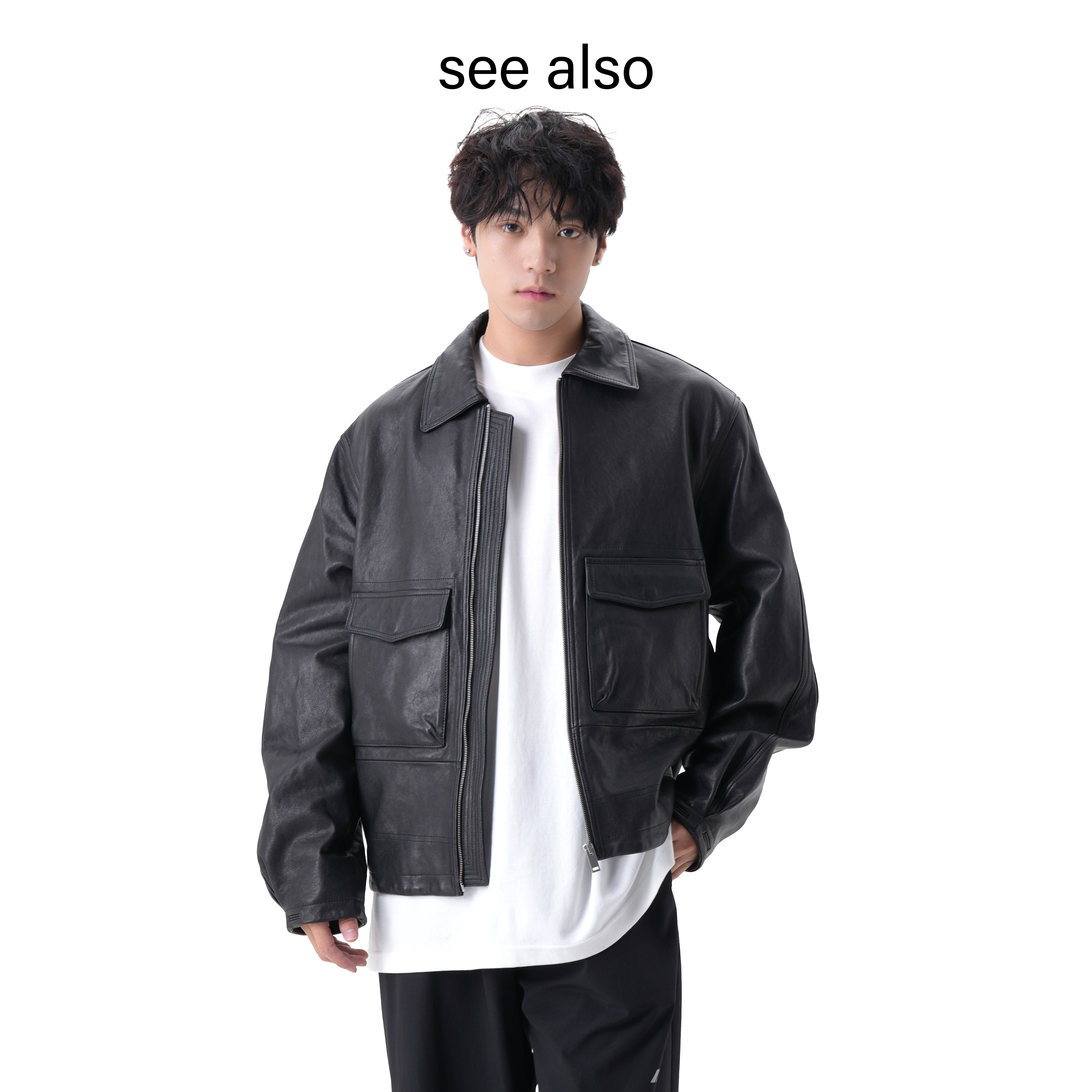 SEE ALSO『羊皮皮衣』廓形复古立体剪裁真皮夹克秋冬男女款LD5002