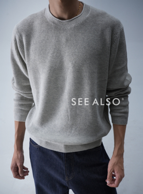 SEE ALSO『B.C高定』7针棉麻花纱新贵老钱松弛极简圆领长袖针织衫