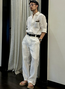 SEE ALSO『Reinga百慕大』国王的礼物40织新贵老钱亚麻直筒长裤