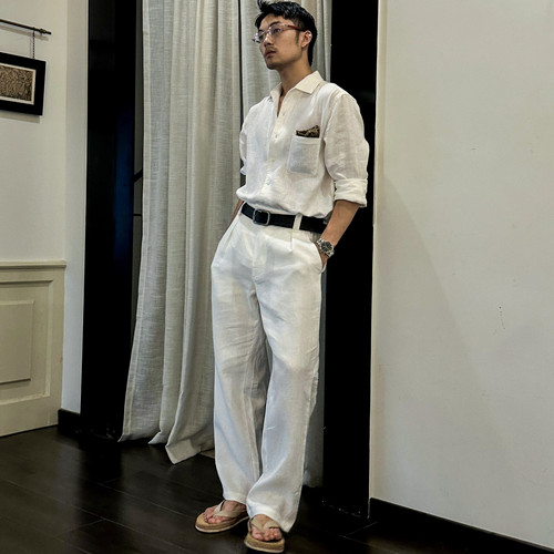 SEE ALSO『Reinga百慕大』国王的礼物40织新贵老钱亚麻直筒长裤