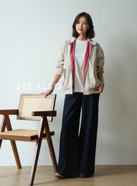 SEE ALSO复古格纹双面穿哈灵顿工装夹克丝光棉休闲松弛miu系外套