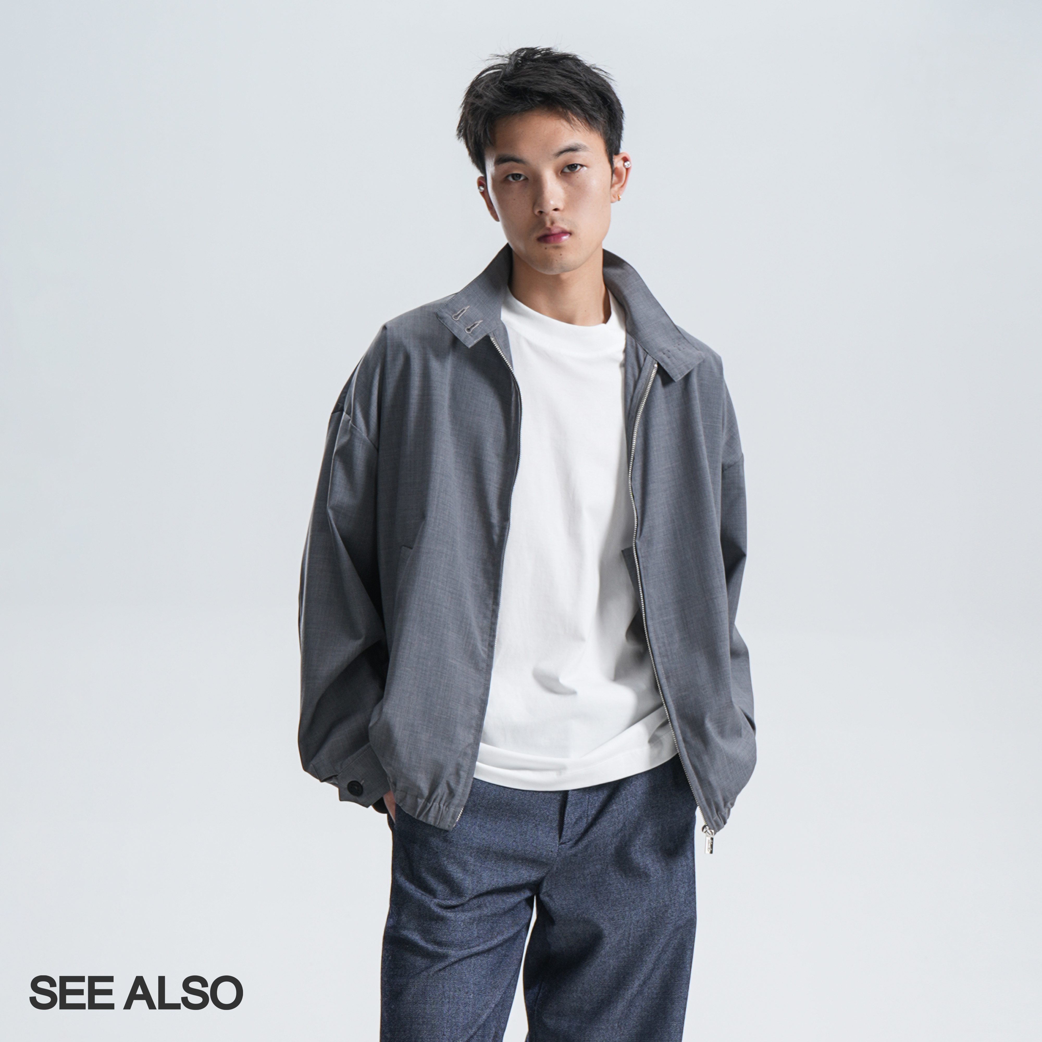 『现货』SEE ALSO超精纺绵羊毛哈灵顿夹克夏季轻薄新贵钱外套087