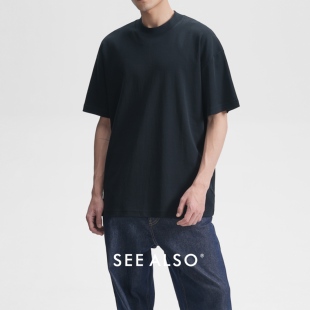 虾线基础纯色重磅百搭短袖 男女纯棉高级情侣t恤LD3490 ALSO SEE