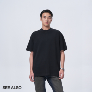 男女纯棉高级情侣t恤LD3490 虾线基础纯色重磅百搭短袖 SEE ALSO