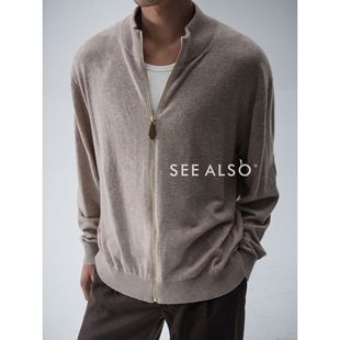 超精纺绵羊毛反羊绒肘部真皮拉链保暖毛衣 黑标旗舰 SEE ALSO