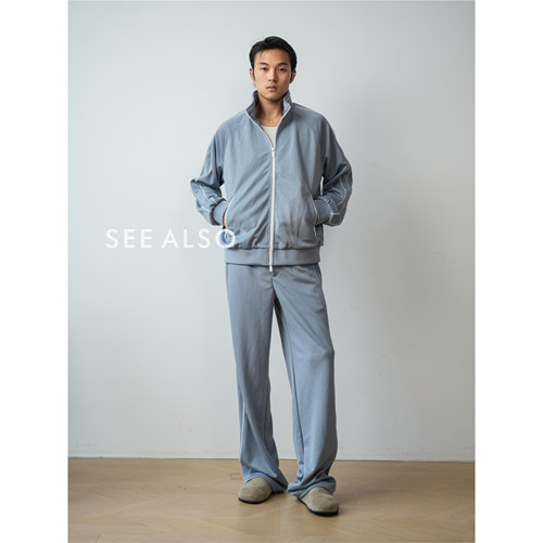 丝光松弛极简重工软糯运动长裤男