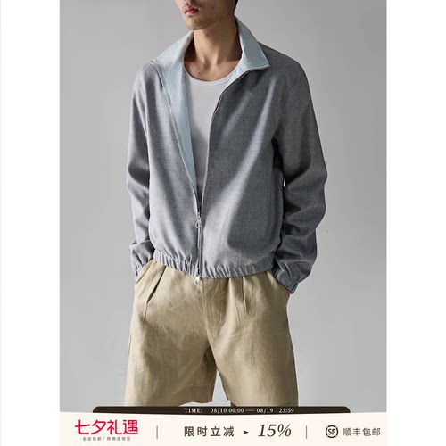 绵羊毛哈林顿秋冬保暖夹克外套男