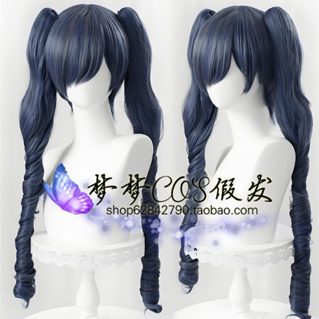 现货 黑执事 夏尔女装 夏尔·凡多姆海恩 cosplay假发 双虎夹马尾