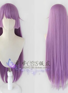 现货 化物语 战场原黑仪cosplay假发100CM紫色长发
