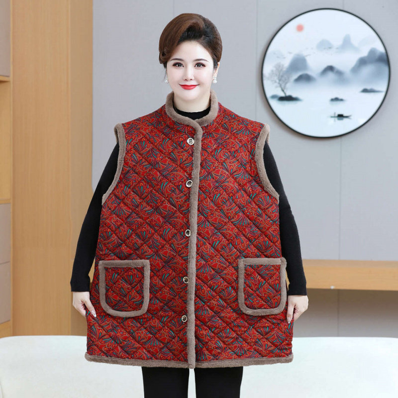 加肥加大码新中式马甲女款棉服胖