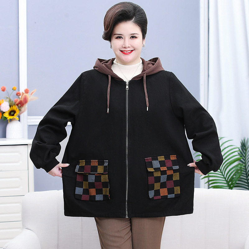 胖太太牛仔外套中老年人加肥加大码女装妈妈春秋装宽松风衣220斤