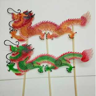 皮影戏道具幕布动物龙工艺品可活动带操作杆陕西特色儿童玩具diy