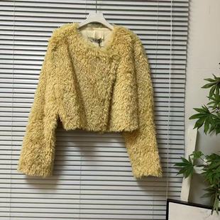 长袖 温柔千金风大牌短款 短外套毛绒保暖毛毛外套 18明星同款 1219